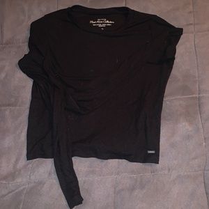 Black Hollister crop top. Long sleeve.